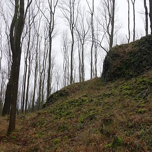 Jarda Vála na vrcholu Stříbrný vrch (3.11.2017 2:43)