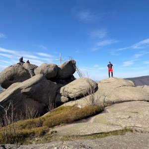 Petr Karmazín on the summit of Frýdlantské cimbuří (2026)