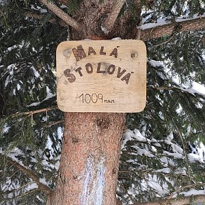 Pavel Kvk na vrcholu Malá Stolová (10.1.2021 13:37)