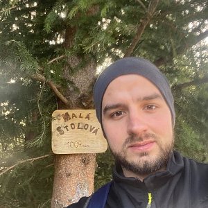 Richard Gödel na vrcholu Malá Stolová (25.2.2021 13:45)