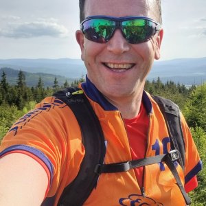 Josef Trajer on the summit of Větrný (1.6.2023 18:15)