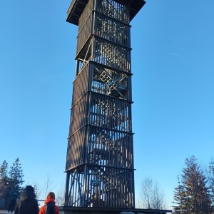 Michaela Petrová on the summit of Císařský kámen (27.12.2025 15:06)