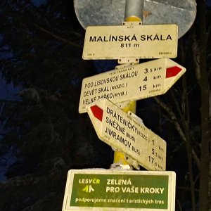 Cyklista 73 on the summit of Malinská skála (1.1.2026 7:12)
