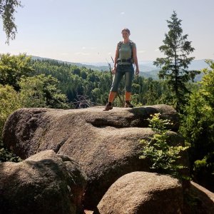 Iveta Válová on the summit of Dračí vrch (21.6.2025 10:25)