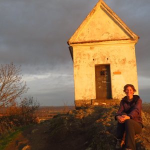 Iveta Válová on the summit of Zebín (8.11.2025 18:00)
