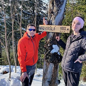 Tomáš na vrcholu Nad Kršlí (20.2.2021 15:08)