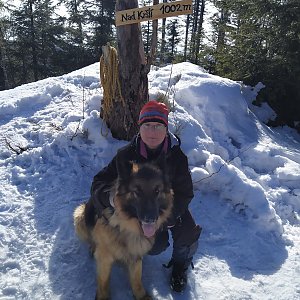 Libuše Šťastná na vrcholu Nad Kršlí (21.2.2021 13:09)