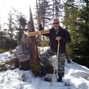 Roman Matejovský na vrcholu Nad Kršlí (25.2.2021 11:16)