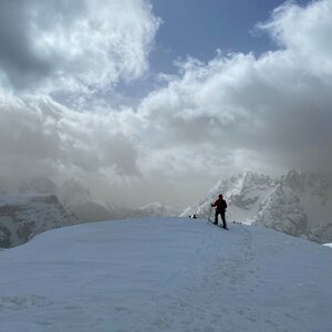 Martin Malý on the summit of Strudelkopf (30.3.2024 9:45)