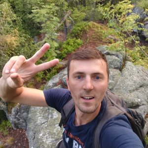 Jiří Králík on the summit of Prosíčka (16.7.2025 20:04)
