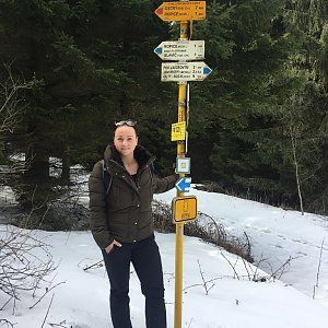 Veronika Pastorková na vrcholu Šindelná (30.3.2018)
