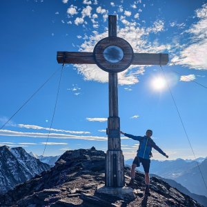 Jiří Králík on the summit of Hinterer Spiegelkogel (20.9.2025 17:05)