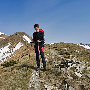 Martin Horáček on the summit of Malý Baranec (28.5.2023 9:38)