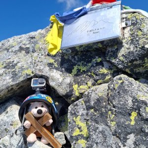 Pavel Svoboda on the summit of Malá Bašta (15.6.2025 11:15)