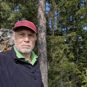 Rastislav Biarinec on the summit of Rígeľ V2 (3.4.2026 11:28)
