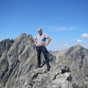 Rastislav Biarinec on the summit of Rumanov štít (20.7.2022 11:18)