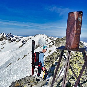 Martin Horáček on the summit of Svišťový štít (19.3.2023 9:58)