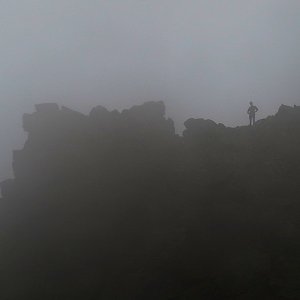 Bouřka na vrcholu Zadná Javorová veža (5.9.2019 16:33)