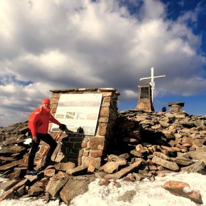 Jiřka Niedobová on the summit of Babia hora (22.4.2026 16:00)