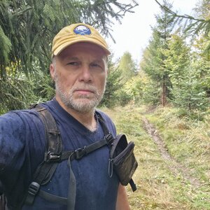 Rastislav Biarinec on the summit of Vojtková mláka (7.10.2024 10:45)
