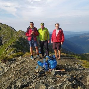 Jirka Zajko on the summit of Viștea Mare (2.8.2023 7:46)