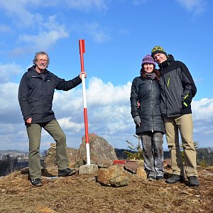 Jarda Vála on the summit of Orlík (12.2.2022)