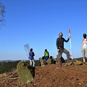 Jarda Vála on the summit of Orlík (7.4.2020 17:44)