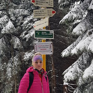 Andy Navrátil Zrnková na vrcholu Kněhyně (27.2.2021 9:49)