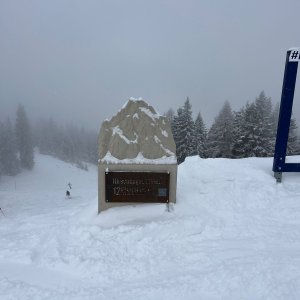 Betička on the summit of Hirschkogel (15.2.2026 10:31)