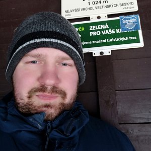Petr Petrik na vrcholu Vysoká (9.1.2022 14:33)