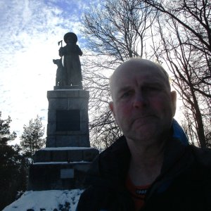 Michal Kříž on the summit of Hrádek (20.2.2026 16:18)