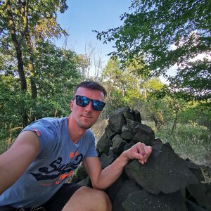 Jiří Králík on the summit of Vaňovský vrch (29.8.2024 17:33)