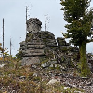Martin Matějka on the summit of Špičák (10.10.2025 14:41)