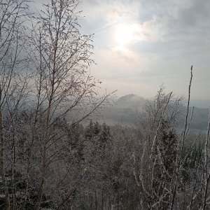 Václav Toth on the summit of Stříbrník (1.1.2025 12:15)