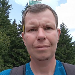 Michal Krčmář na vrcholu Malý Javorník (24.8.2019 12:52)