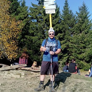 Jakub Špaček na vrcholu Malý Javorník (26.10.2019 12:43)