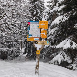 Štěpánka on the summit of Čertova hora (18.2.2026 15:16)