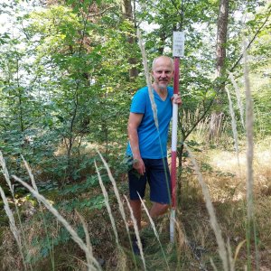 Petr Svoboda on the summit of Čertova hora (6.7.2025 10:20)