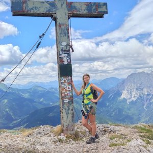 Zuzana Rožková on the summit of Pfaffenstein (12.7.2026 11:40)