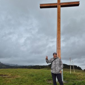 Jirka Valda on the summit of Hlinený vrch (11.10.2025 15:23)