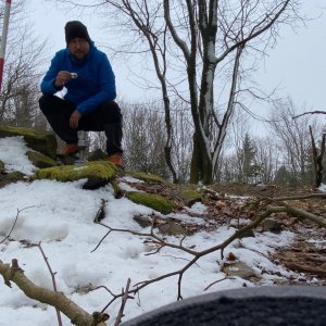 Honza on the summit of Humenec (29.3.2026 11:17)