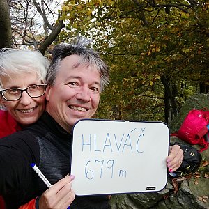 Jana a Pavel Kasaničovi on the summit of Hlaváč (16.10.2022 13:00)