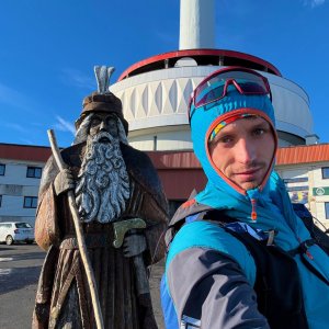 Peťko on the summit of Praděd (10.12.2025 11:20)