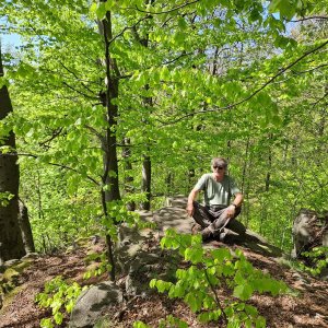 Jarda Vála on the summit of Obervald (27.4.2025)