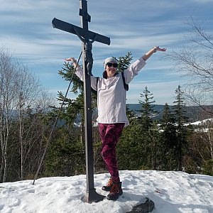 Galorka on the summit of Březník (16.2.2023 2:10)