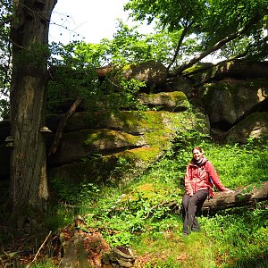Iveta Válová on the summit of Ostrý (28.5.2022)