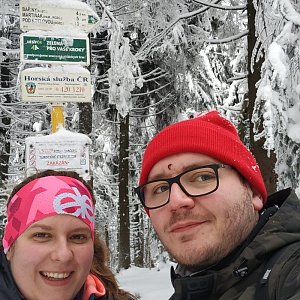 Aneta Kuchnová na vrcholu Čertův mlýn (8.1.2021 16:32)