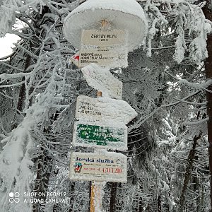 MartinB na vrcholu Čertův mlýn (29.1.2021 9:00)