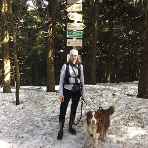 Markéta Čeníková na vrcholu Čertův mlýn (25.2.2021 12:00)