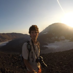 Jirka Hruška on the summit of Ili Lewotolo (1.10.2014 5:55)